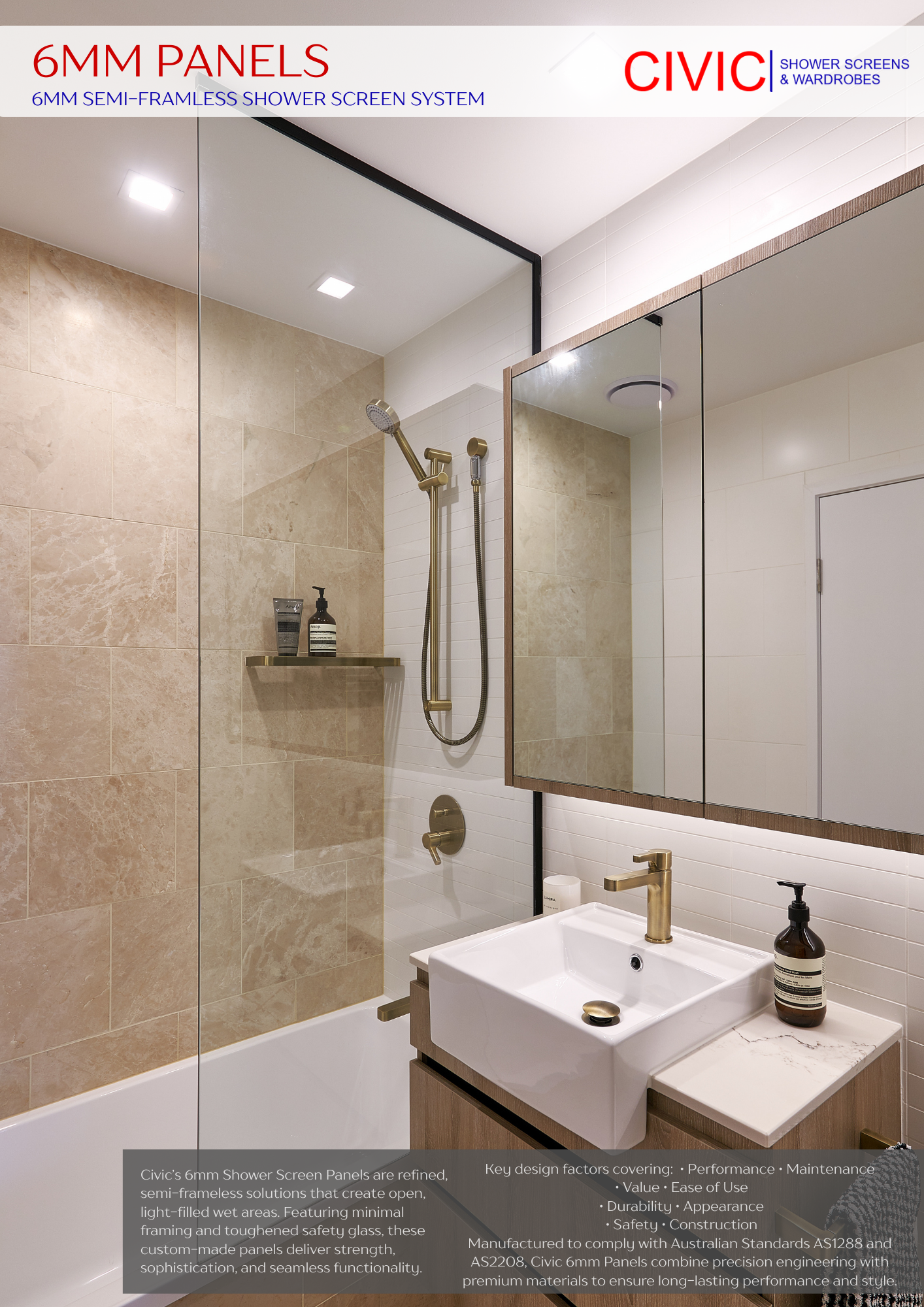 6mm PANELS: SHOWER SCREENS BROCHURE